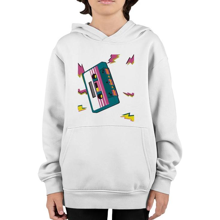 Vintage Cassette Tape In 80S 90S Retro Neon Style Youth Hoodie