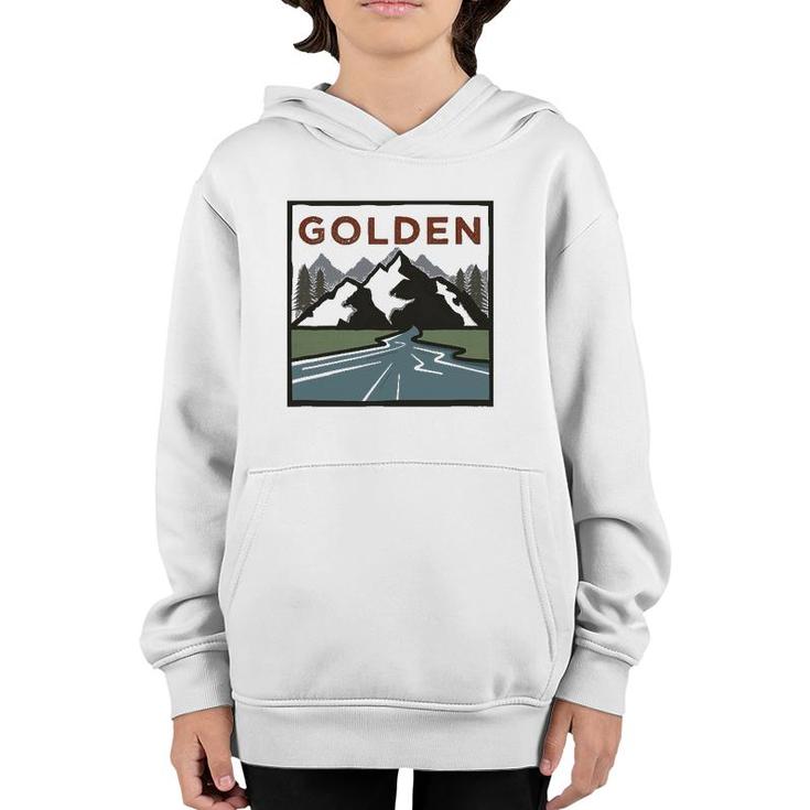 Vintage Golden Colorado Illustration Retro Golden Youth Hoodie