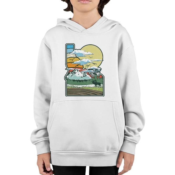 Vintage Idaho Nature & Outside Retro 80S Graphic Youth Hoodie