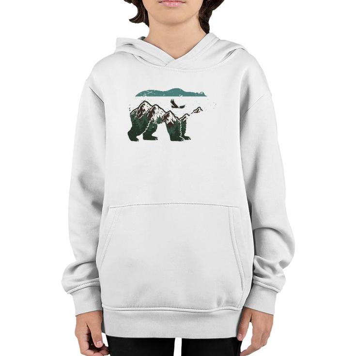 Vintage National Parkbear Wildlife Mountains Youth Hoodie