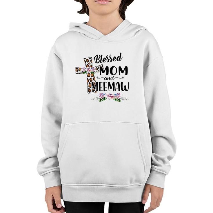 Womens Blessed To Be Called Mom And Meemaw Floral Mothers Day Youth Hoodie