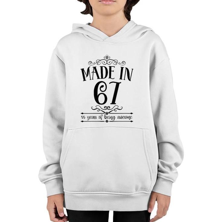 Womens Born In 1967 55 Years Old Made In 1967 55Th Birthday V-Neck Youth Hoodie