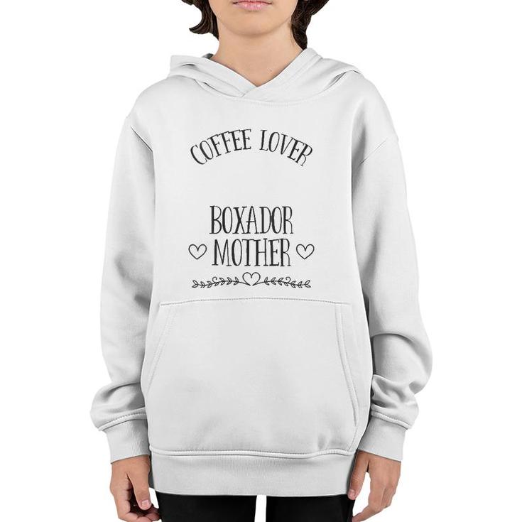 Womens Boxador Mom Dog & Coffee Lover Gift Funny Slogan Pun Gift V-Neck Youth Hoodie