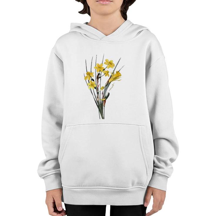 Womens Daffodils Flower Floral Spring Narcissi Flower Happy Easter Youth Hoodie