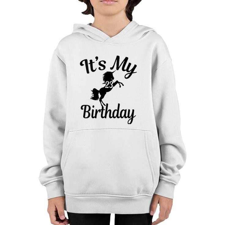 Womens Its My 23Rd Birthday Unicorns 23 Years Old B-Day Gifts V-Neck Youth Hoodie