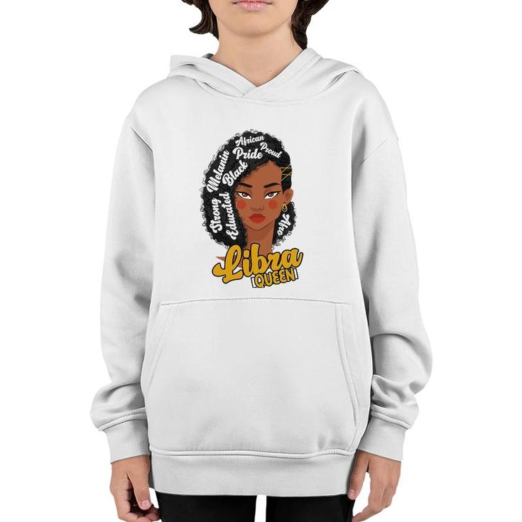 Womens Libra Queen Born In October Gift Birthday  Astrology  Youth Hoodie