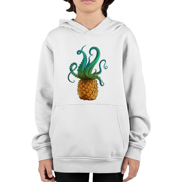 Womens Pineapple Octopus Funny Summer Tee V-Neck Youth Hoodie