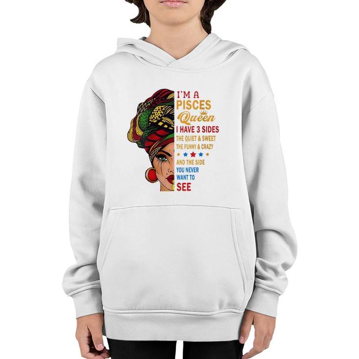 Womens Pisces Queens Are Born In February 19- March 20 V-Neck Youth Hoodie