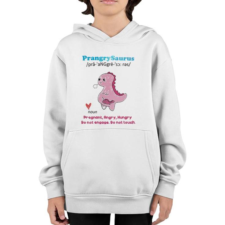 Womens Prangrysaurus Definition Meaning Pregnant Angry Hungry Youth Hoodie
