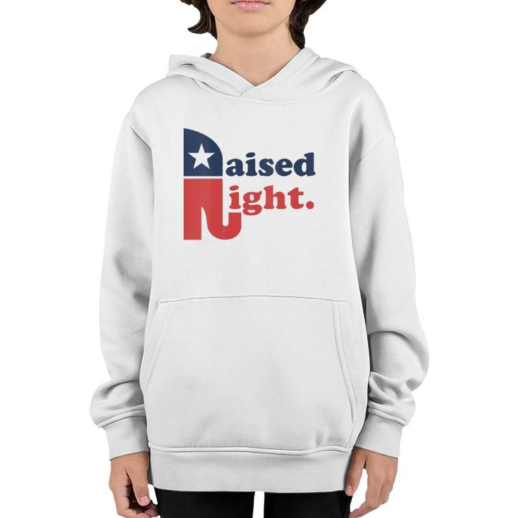Womens Raised Right Republican Elephant Retro Style Distressed Gift V-Neck Youth Hoodie