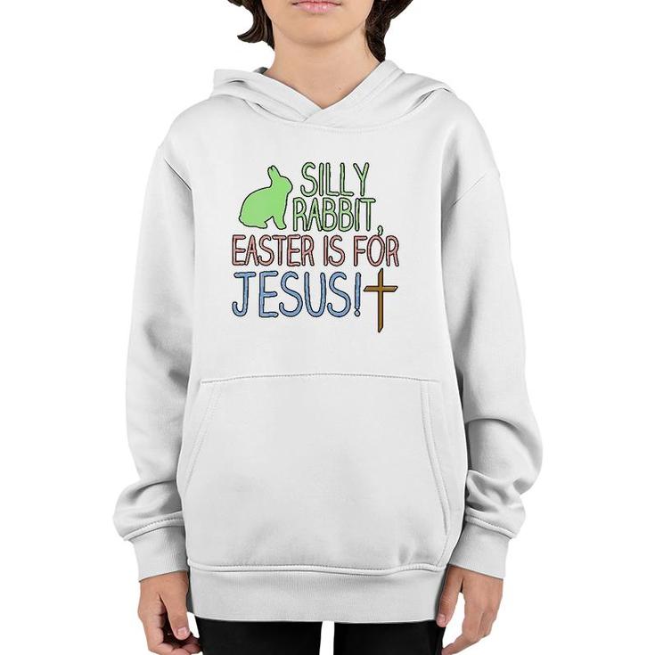 Womens Silly Rabbit Easter Is For Jesus Christian Religious V-Neck Youth Hoodie