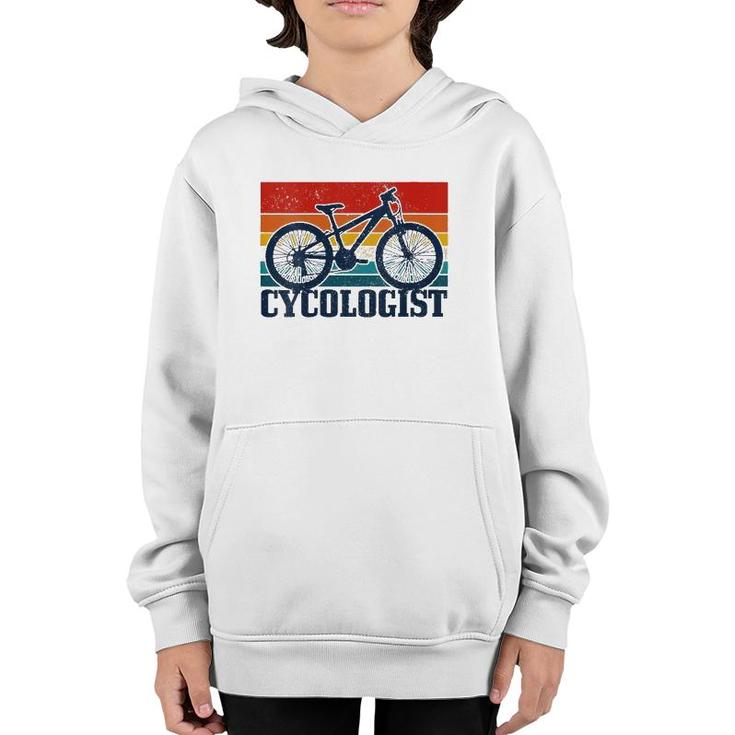 Womens Vintage Cycologist Mountain Bike Mtb Cycling Funny Gift V-Neck Youth Hoodie