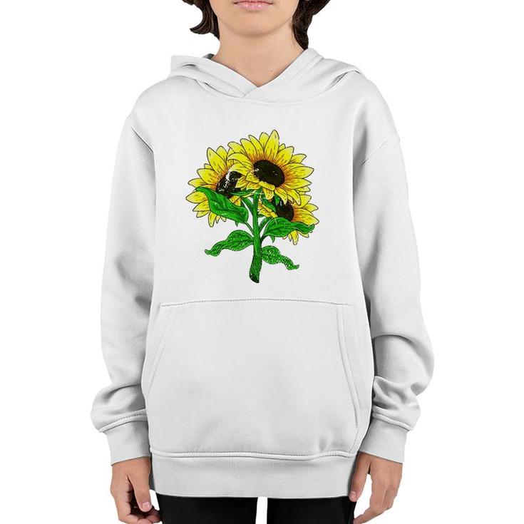 Yellow Flower Florist Floral Blossom Sunshine Sunflower Youth Hoodie