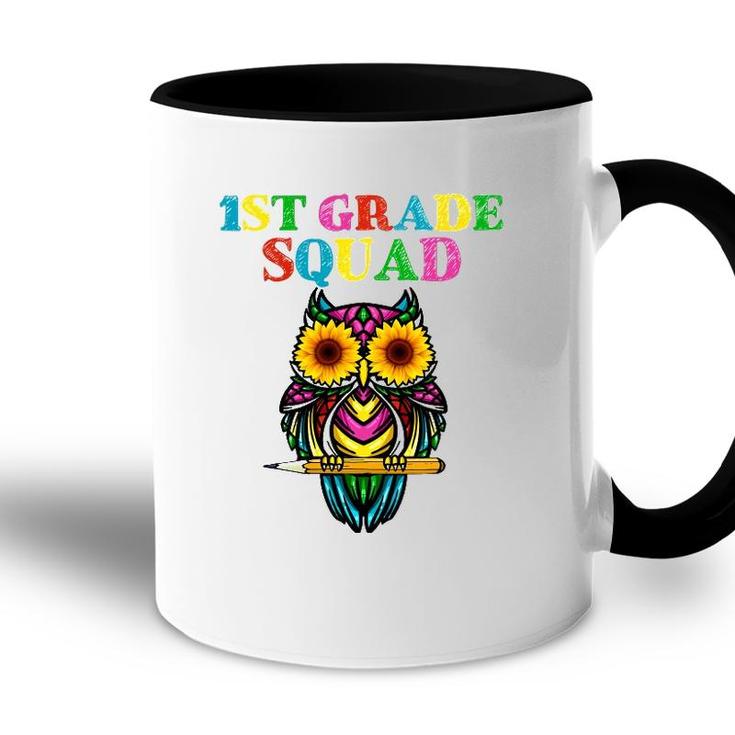 1St Grade Squad Sunflower Owl 1St Grade Teacher Accent Mug