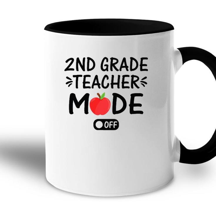 2Nd Grade Teacher Mode Off Funny Summer Last Day Of School Accent Mug
