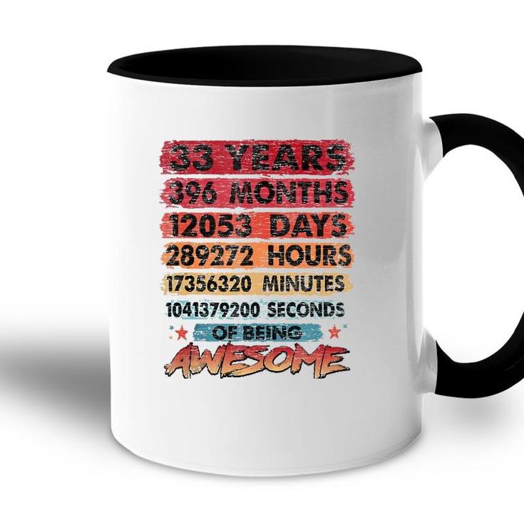 33Rd Birthday 33 Years Old Vintage Retro 396 Months Birthday  Accent Mug