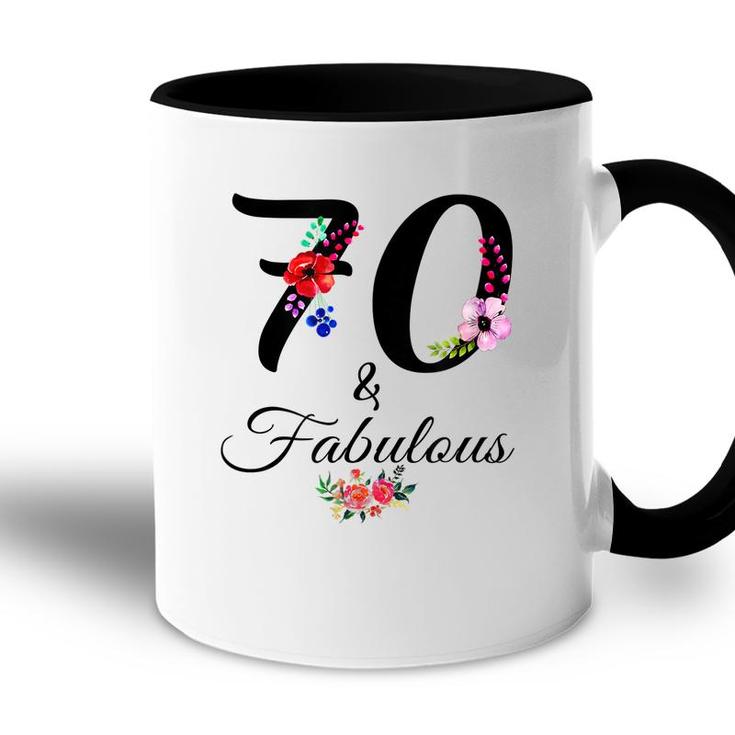 70 & Fabulous 70 Year Old Vintage Floral 1952 70Th Birthday  Accent Mug