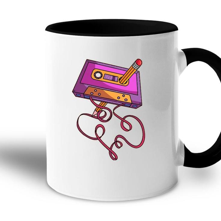 80S Cassette Tape Pencil 1980S Retro Vintage Throwback Music Accent Mug