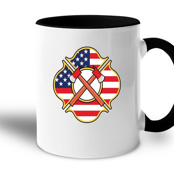 American Job Proud To Be A Firefighter Accent Mug