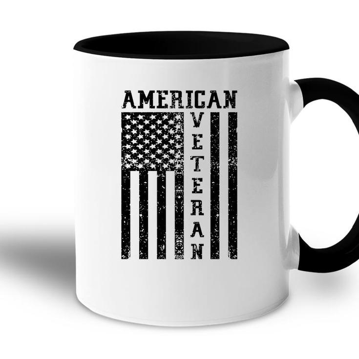 American Veteran Black Design Veteran 2022 Flag Accent Mug