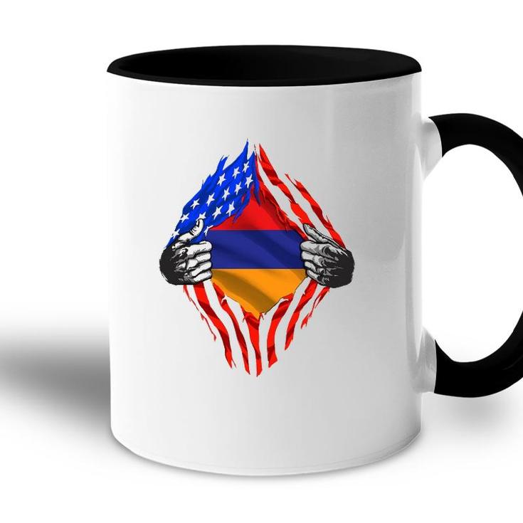Armenian Heritage Armenia Roots Us American Flag Patriotic Accent Mug