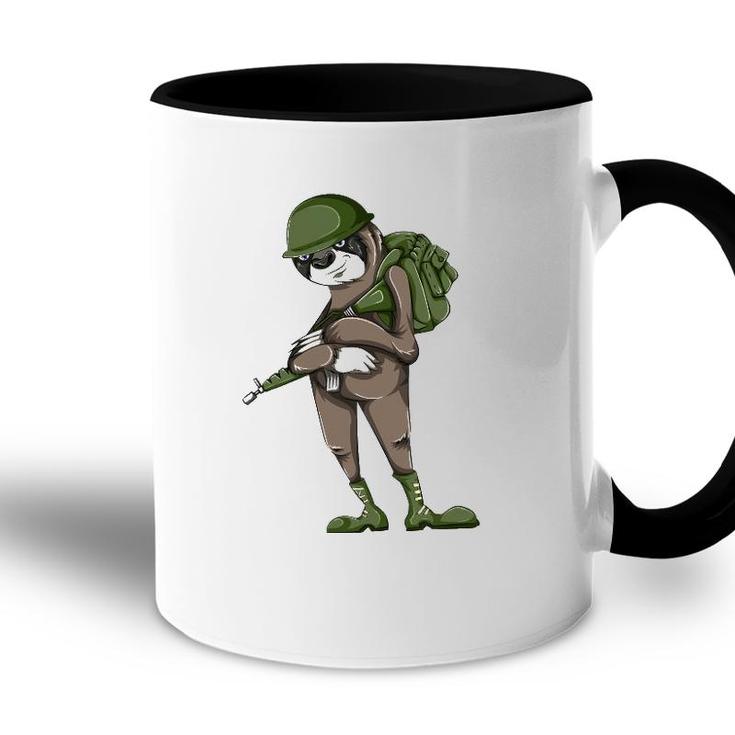 Army Sloth Animal Lover Accent Mug