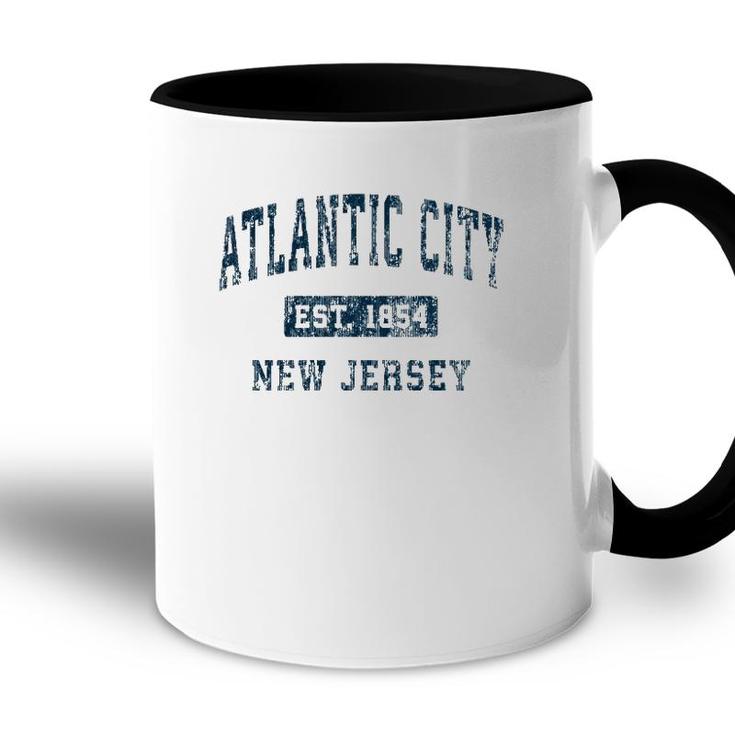 Atlantic City New Jersey Nj Vintage Sports Design Navy Print  Accent Mug