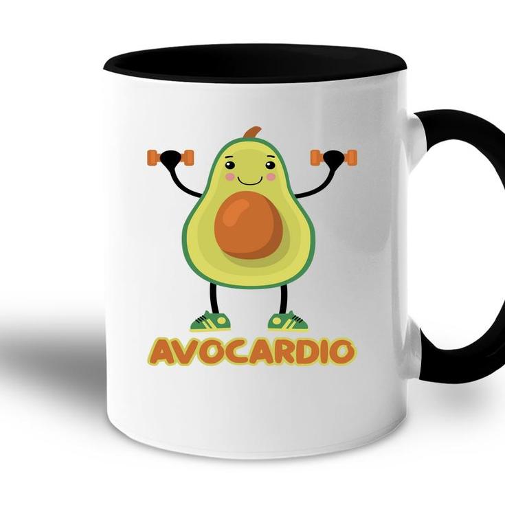 Avocardio Funny Avocado Is Gymming So Hard Accent Mug
