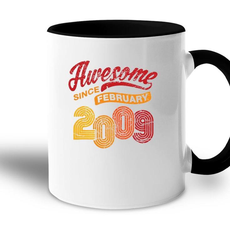 Awesome Since February 2009 13 Years Old 13Th Birthday Gift Accent Mug