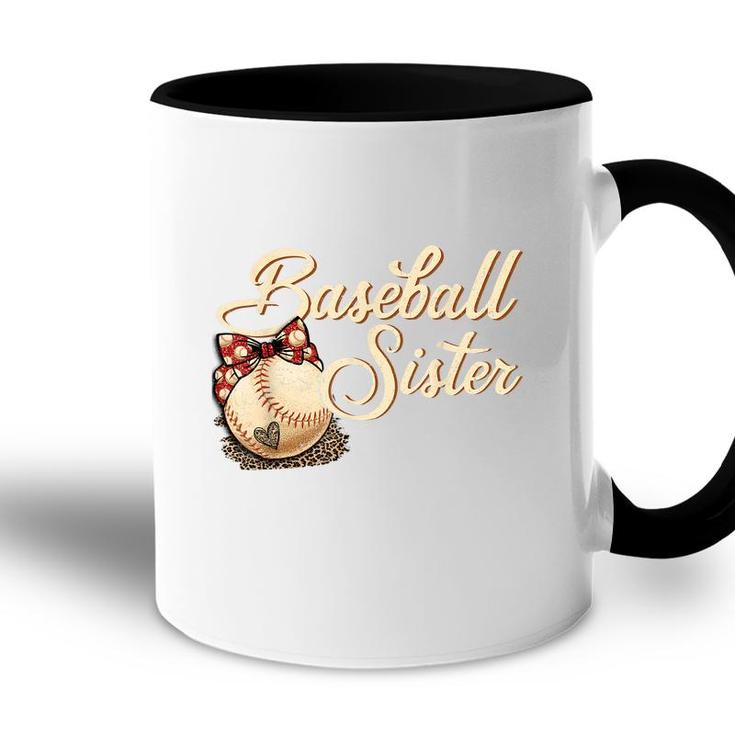 Baseball Sister Leopard Girl Softball Big Sister  Accent Mug
