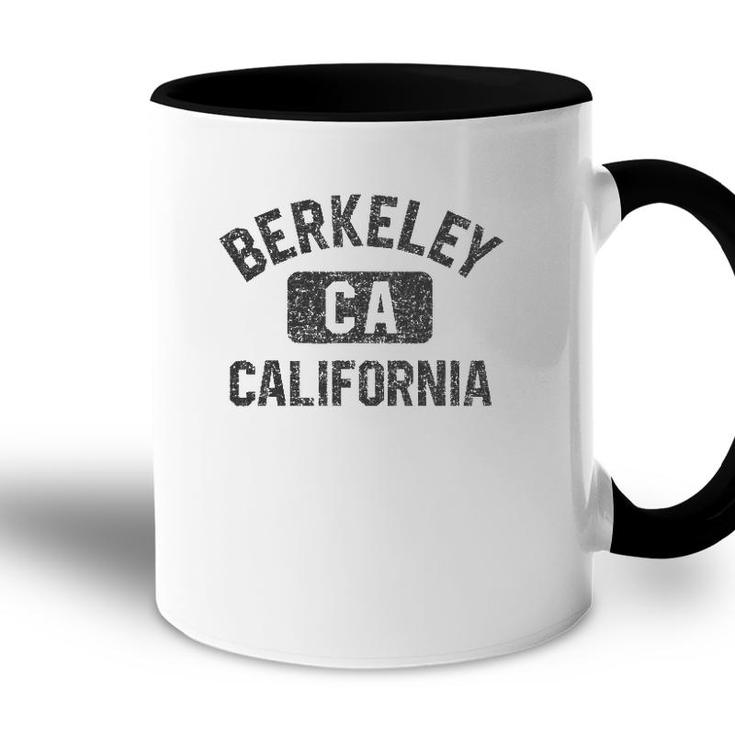 Berkeley California Gym Style Black W Distressed Black Print Accent Mug