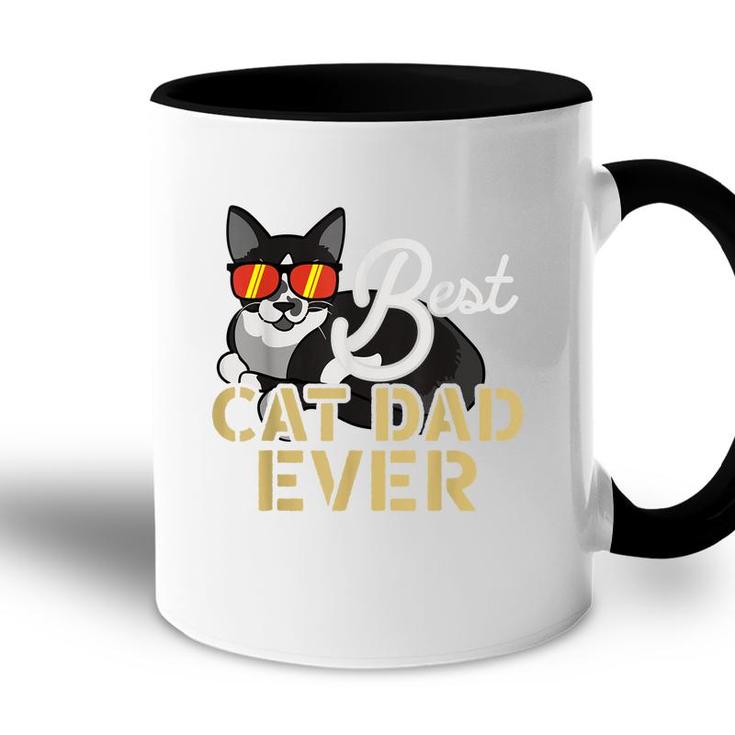 Best Cat Dad Ever Cool Funny Best Friend Cat Daddy  Accent Mug