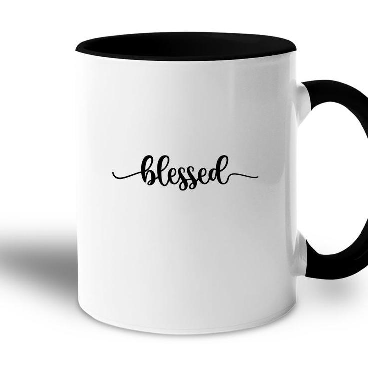 Blessed Bible Verse Black Graphic Great Gift Christian Accent Mug