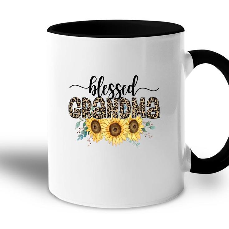 Blessed Grandma Sunflower Leopard Vintage Mothers Day Accent Mug