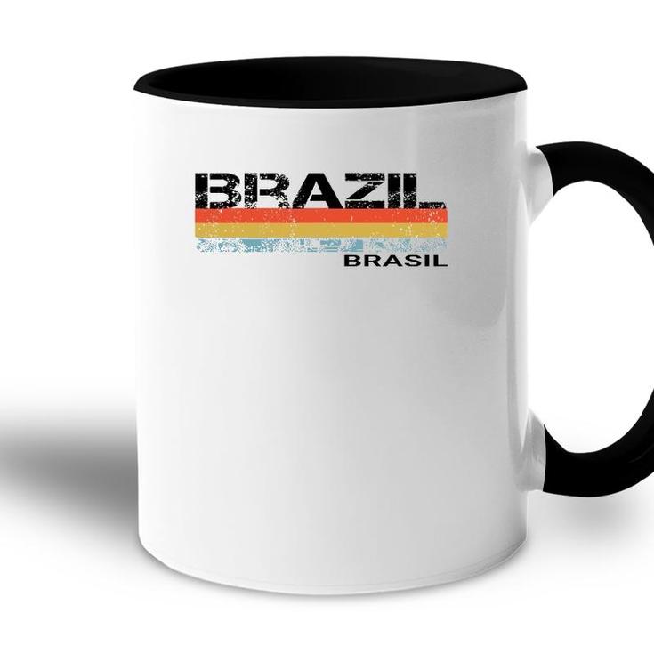 Brazil Brasil Vintage Retro Stripes Accent Mug