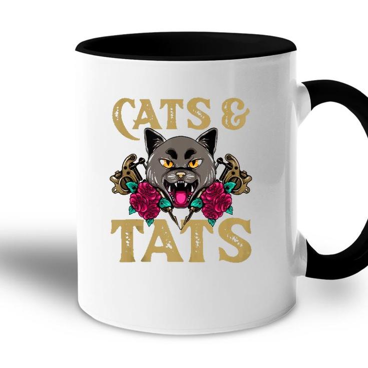 Cats And Tats  Funny Ink Tattoo Gun Cat Lover Gift  Accent Mug