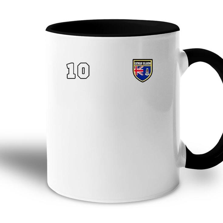 Cayman Islands Number 10 Soccer Tee Flag Football Accent Mug