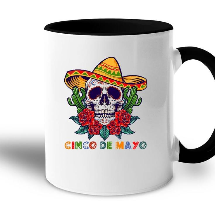 Cinco De Mayo Mexican Cross Sunglasses Skull Mustache Accent Mug