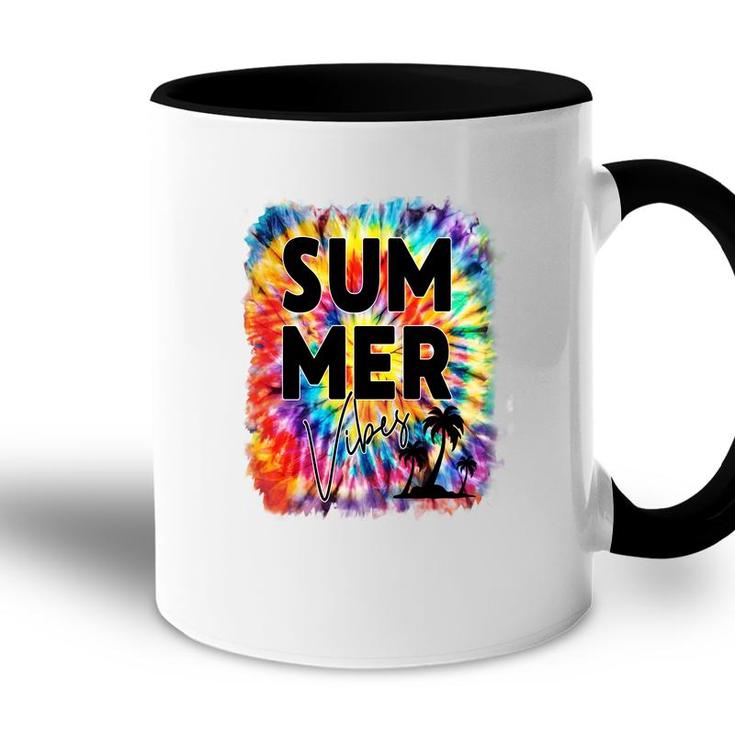 Colorful Summer Vibe For Everybody Retro Summer Beach Accent Mug