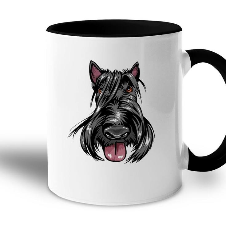 Cool Scottish Terrier Face Dog Accent Mug