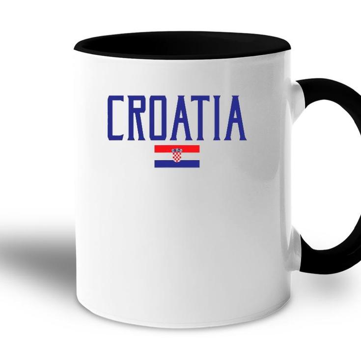 Croatia Flag Vintage Blue Text Accent Mug