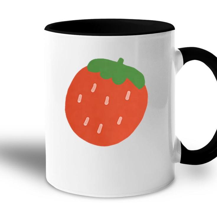 Cute Cottagecore Kawaii Strawberry Aesthetic  Accent Mug