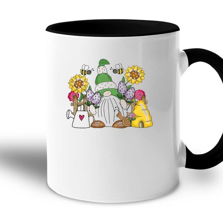 Cute Flower Garden Gnome With Bees And Flowers Gift Gardener Accent Mug
