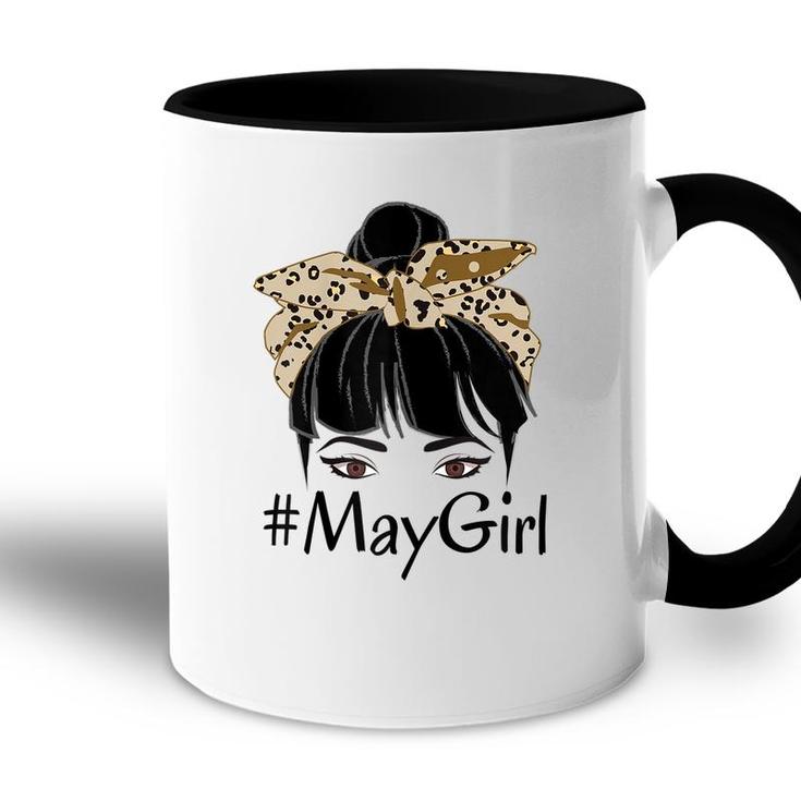 Cute May Girl Leopard Birthday For Queen Born May Birthday  Accent Mug