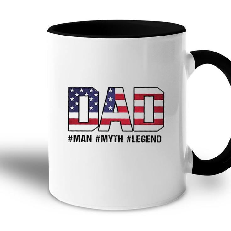 Dad Print USA Flag Impression New Letters Accent Mug