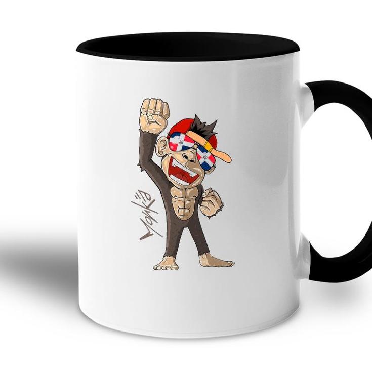 Dominican Republic Flag - Cheering Monkey - Fan Accent Mug