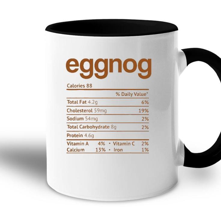 Eggnog Nutrition Facts Funny Thanksgiving Christmas Food Accent Mug