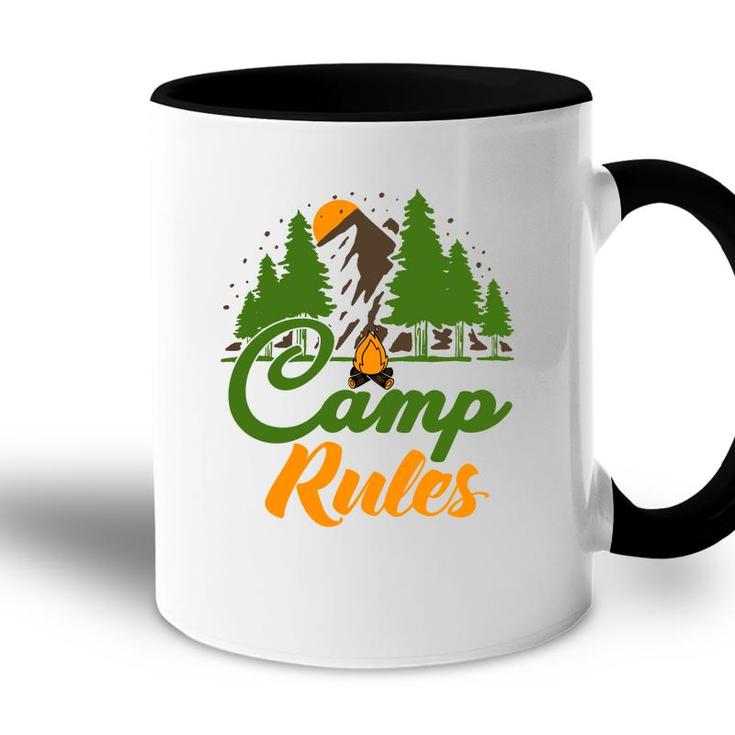 Explore Travel Lover Makes Camp Rules For Them Accent Mug