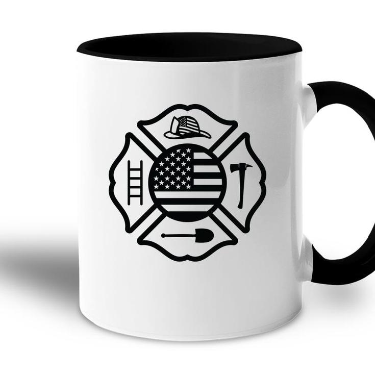 Firefighter Usa Flag Meaningful Gift For Firefighter Accent Mug