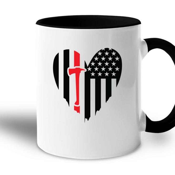 Firefighter Usa Flag Red Meaningful Gift For Firefighter Accent Mug